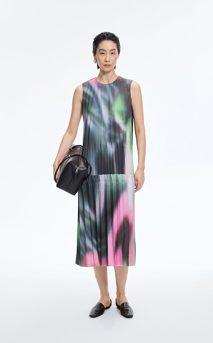 Dress / JNBY Floral Pleated Sleeveless Dress