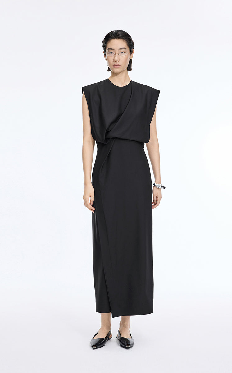 Dress / JNBY Wool X-Line Sleeveless Maxi Dress