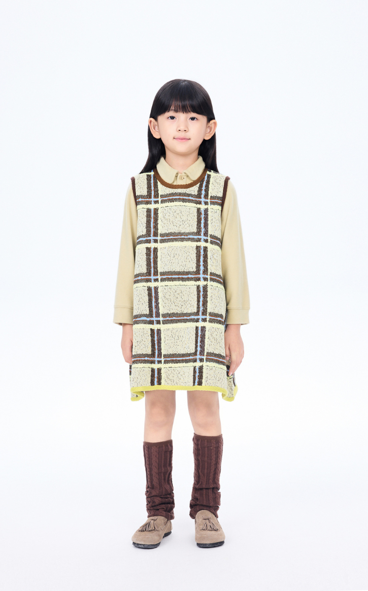 Dress / jnby by JNBY Plaid A-Line Knit Dress