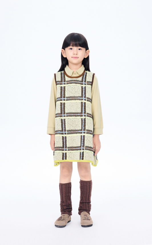 Dress / jnby by JNBY Plaid A-Line Knit Dress