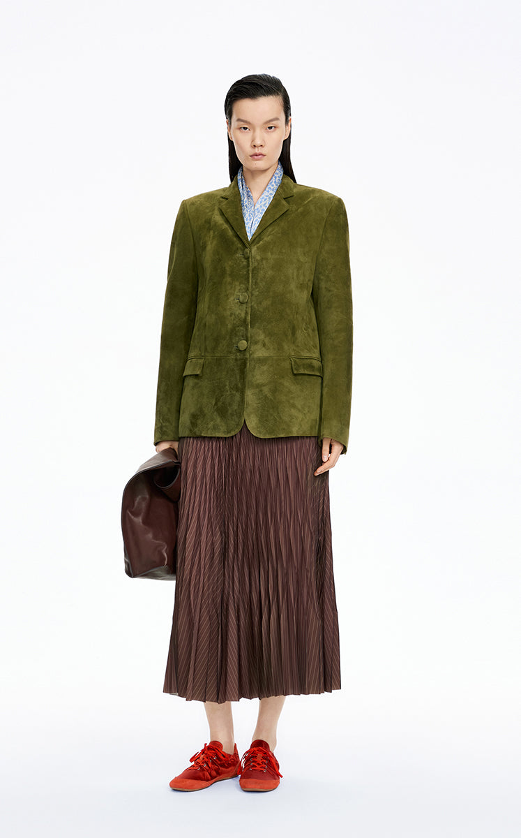 Jacket / JNBY Classic Notched Lapel Leather Blazer