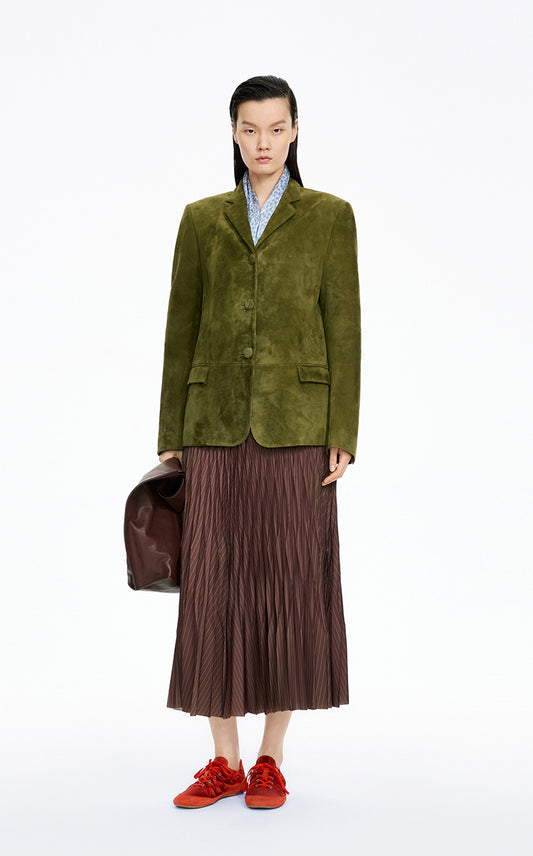 Jacket / JNBY Classic Notched Lapel Leather Blazer