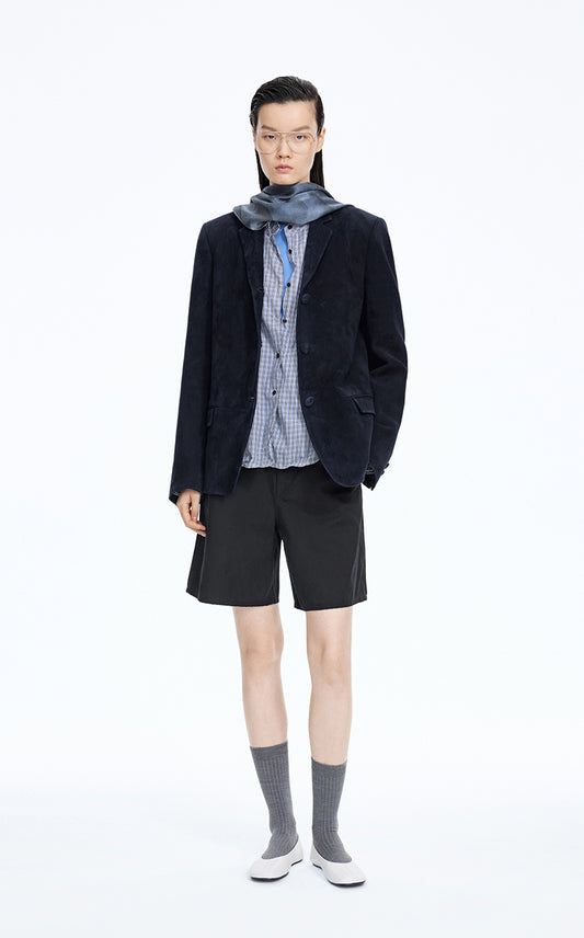 Jacket / JNBY Classic Notched Lapel Leather Blazer