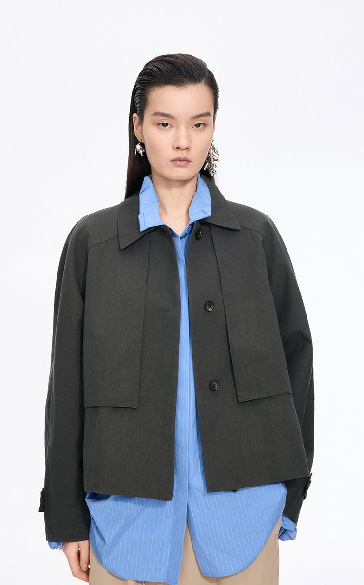 Jacket / JNBY Cropped Belted Raglan Jacket