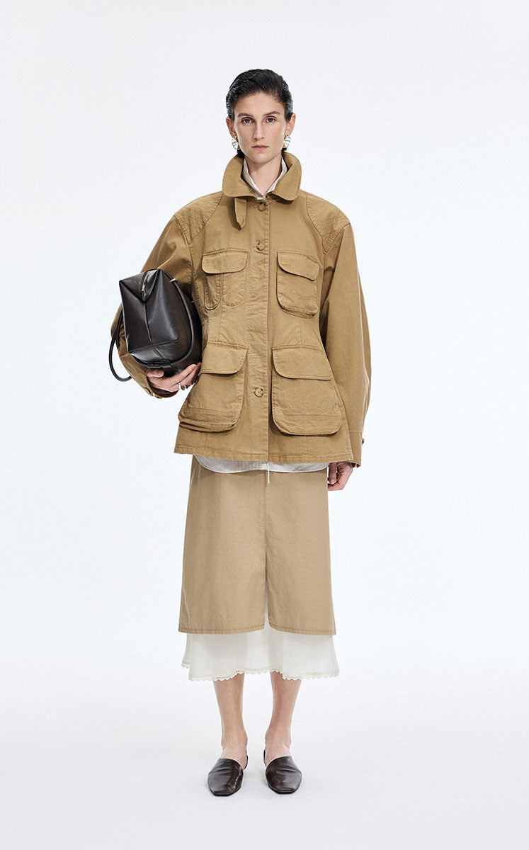 Jacket / JNBY Loose-Fit Cotton Blend Twill Jacket