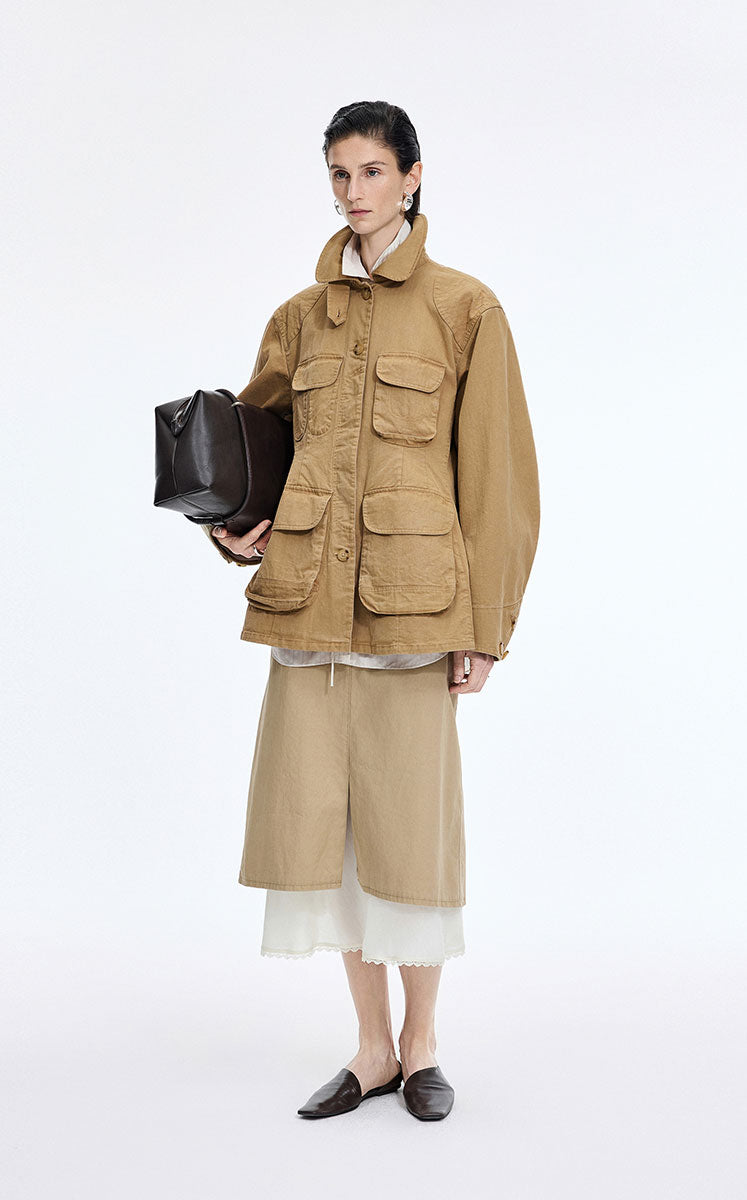 Jacket / JNBY Loose-Fit Cotton Blend Twill Jacket