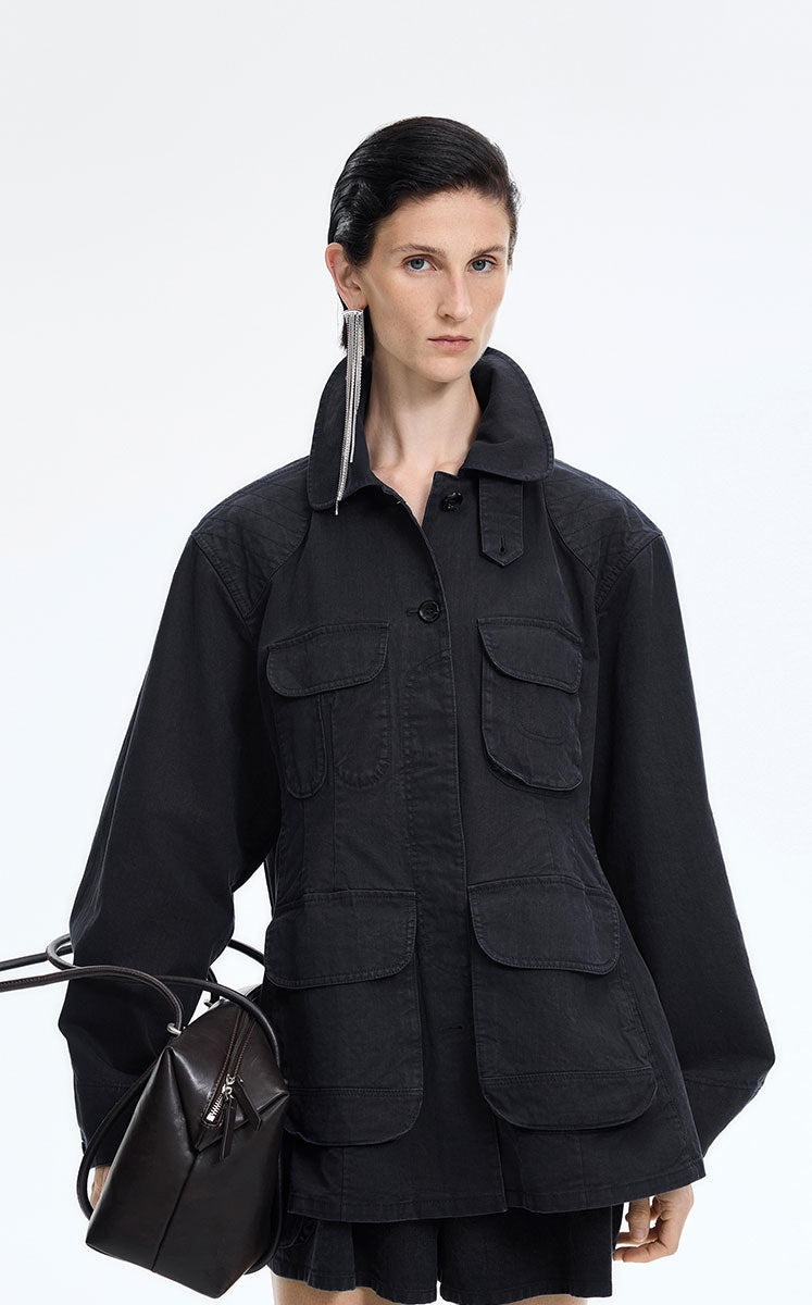 Jacket / JNBY Loose-Fit Cotton Blend Twill Jacket