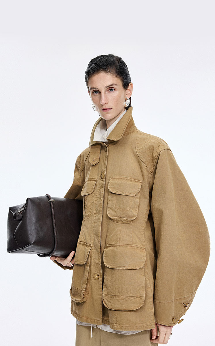 Jacket / JNBY Loose-Fit Cotton Blend Twill Jacket