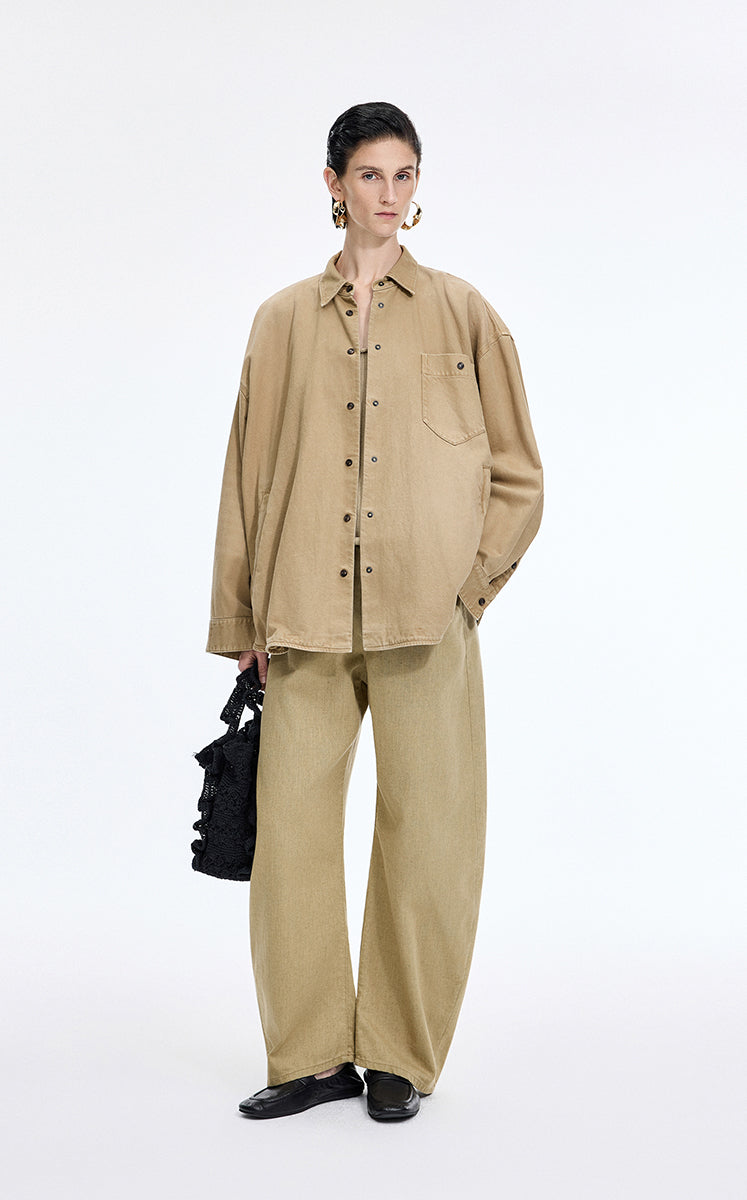 Jacket / JNBY Oversized Cotton-Linen Denim Jacket