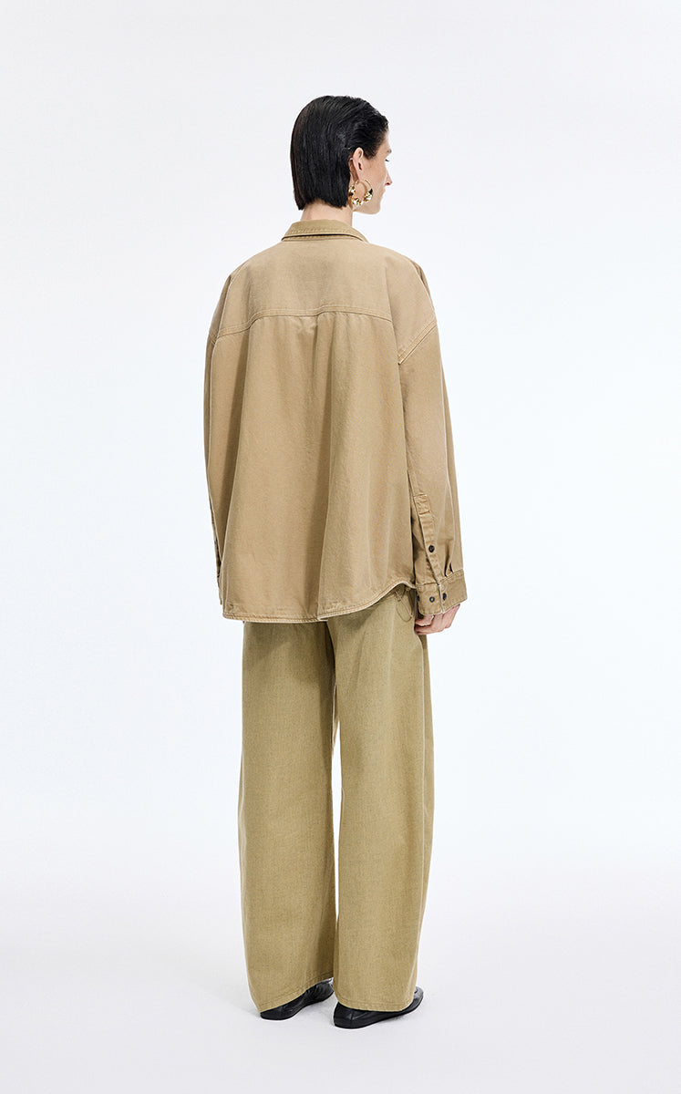 Jacket / JNBY Oversized Cotton-Linen Denim Jacket