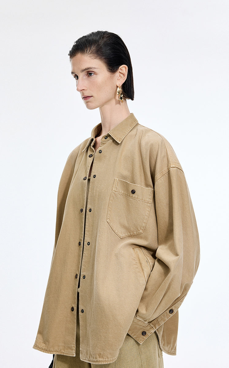 Jacket / JNBY Oversized Cotton-Linen Denim Jacket