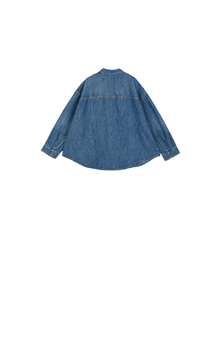 Jacket / JNBY Oversized Cotton-Linen Denim Jacket