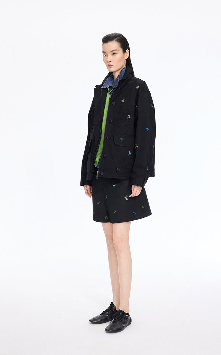 Jacket / JNBY Oversized Embroidered Drawstring Jacket