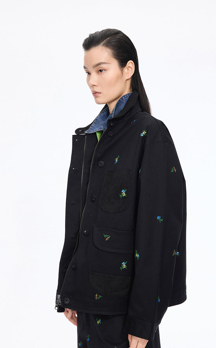 Jacket / JNBY Oversized Embroidered Drawstring Jacket