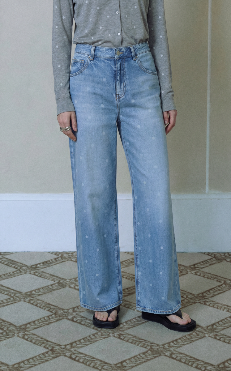 Jeans / JNBY Polka Dot Lyocell Flared Jeans