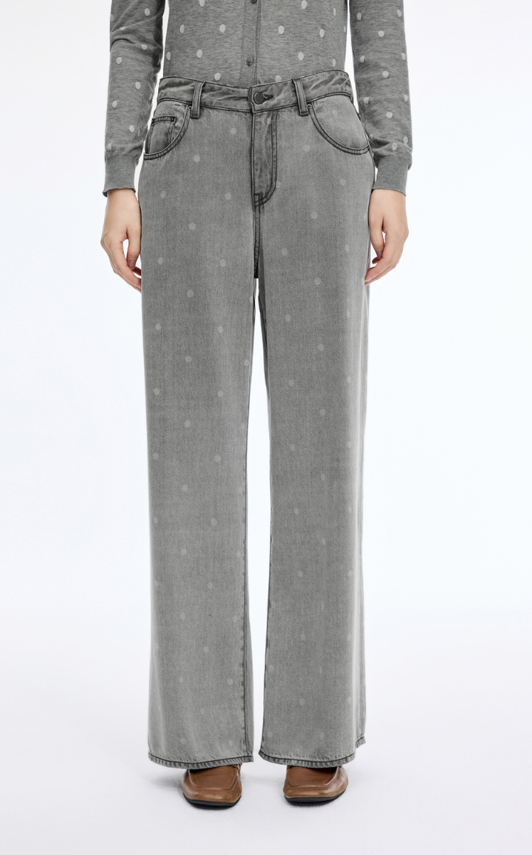 Jeans / JNBY Polka Dot Lyocell Flared Jeans