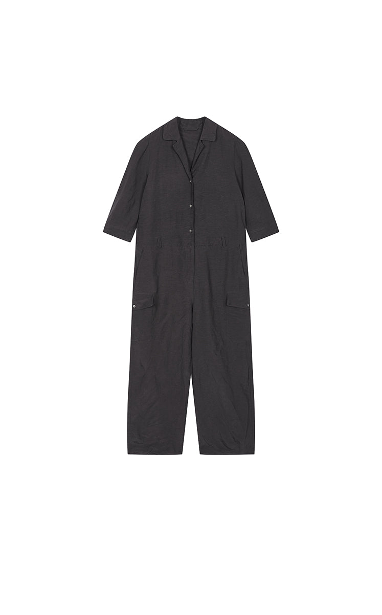 Jumpsuit / JNBY Linen-Blend Short-Sleeve Jumpsuit