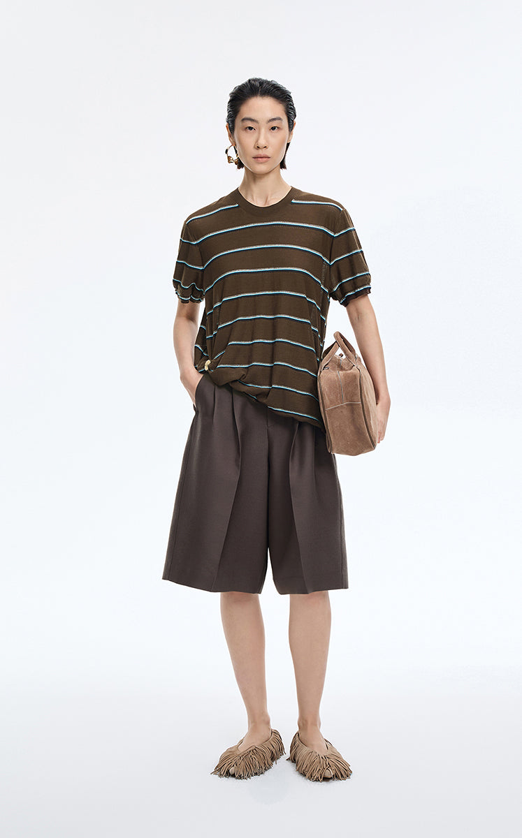 Knit / JNBY Striped Asymmetric Pullover Knit