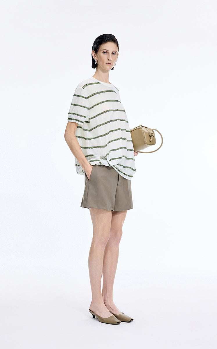 Knit / JNBY Striped Asymmetric Pullover Knit