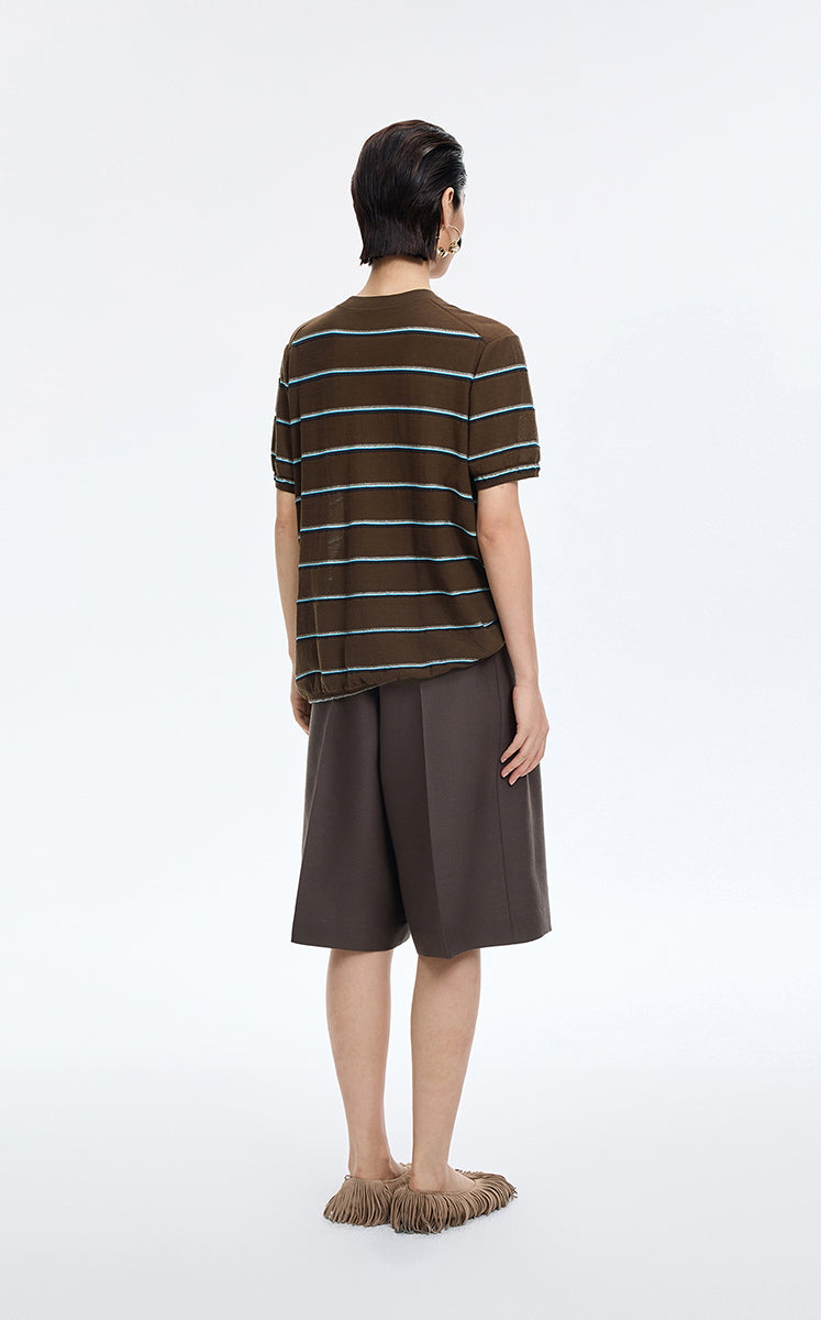 Knit / JNBY Striped Asymmetric Pullover Knit