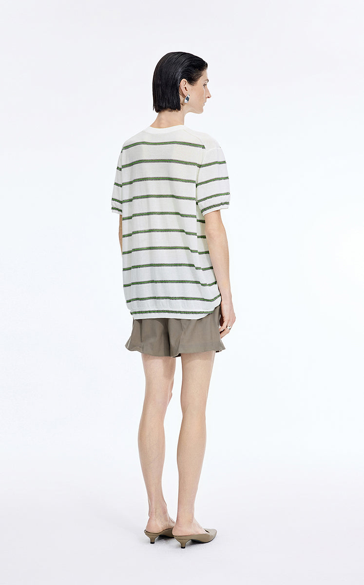 Knit / JNBY Striped Asymmetric Pullover Knit