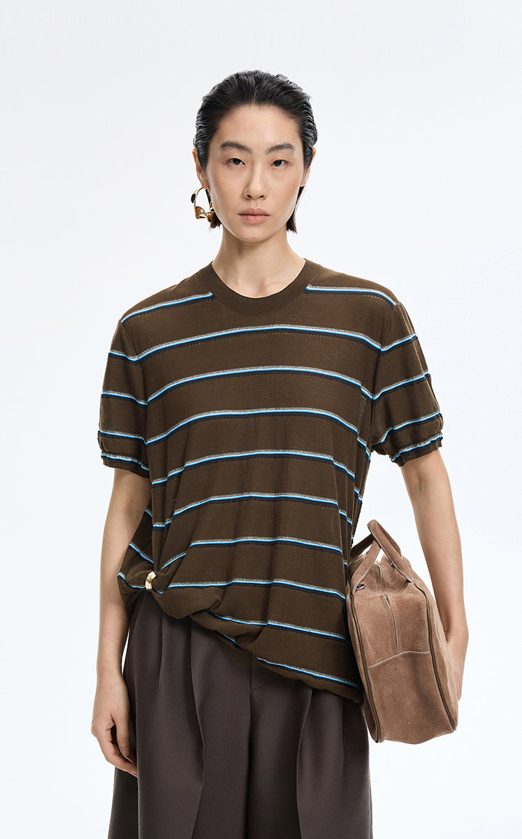 Knit / JNBY Striped Asymmetric Pullover Knit