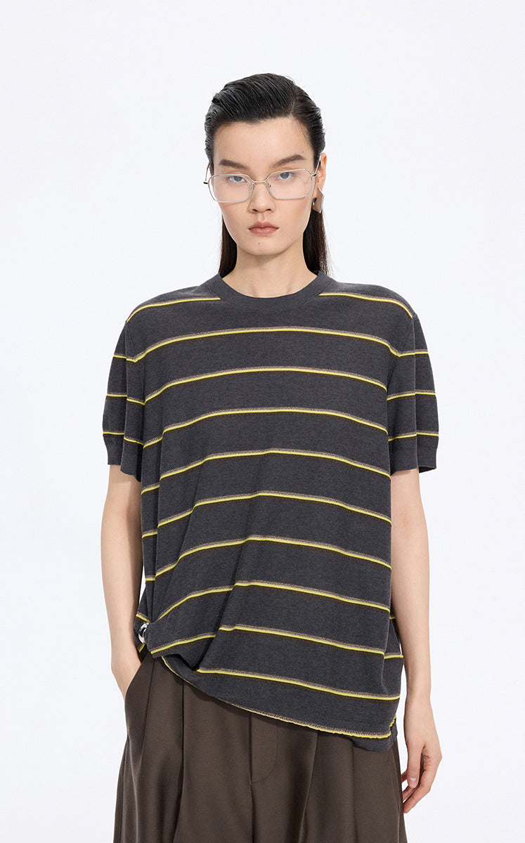 Knit / JNBY Striped Asymmetric Pullover Knit