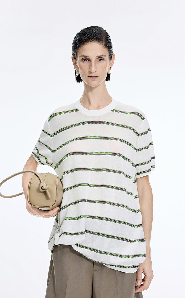 Knit / JNBY Striped Asymmetric Pullover Knit