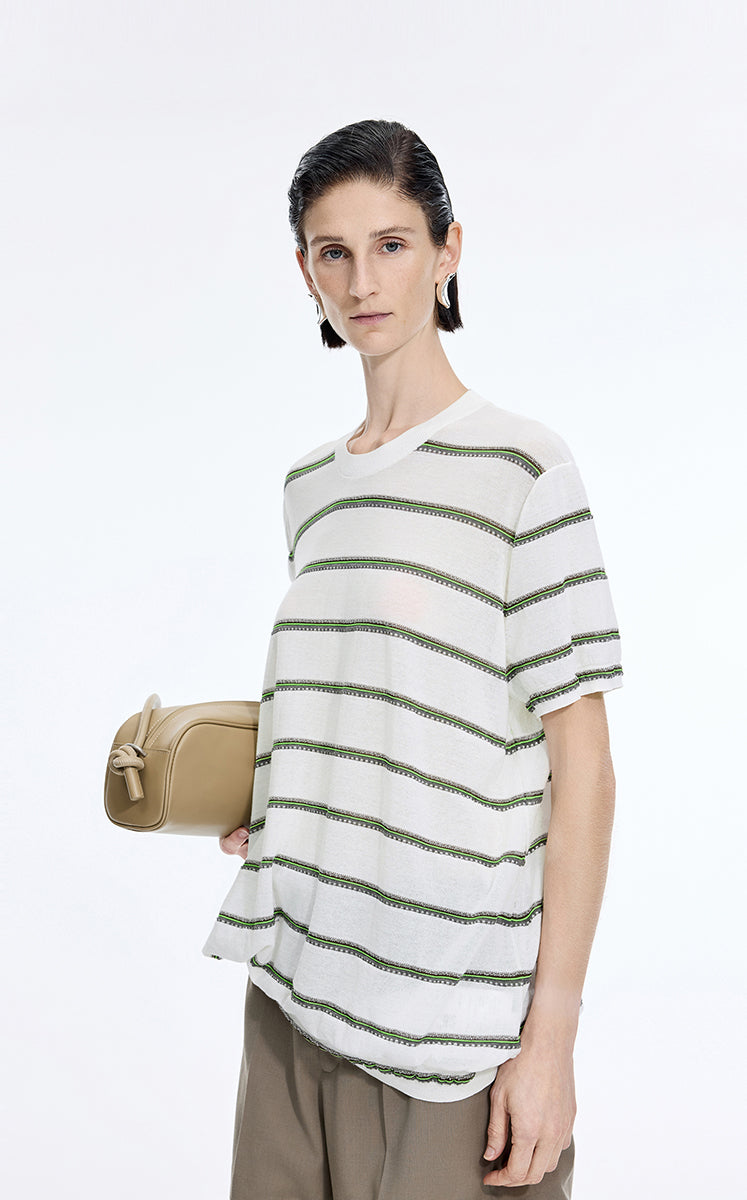 Knit / JNBY Striped Asymmetric Pullover Knit