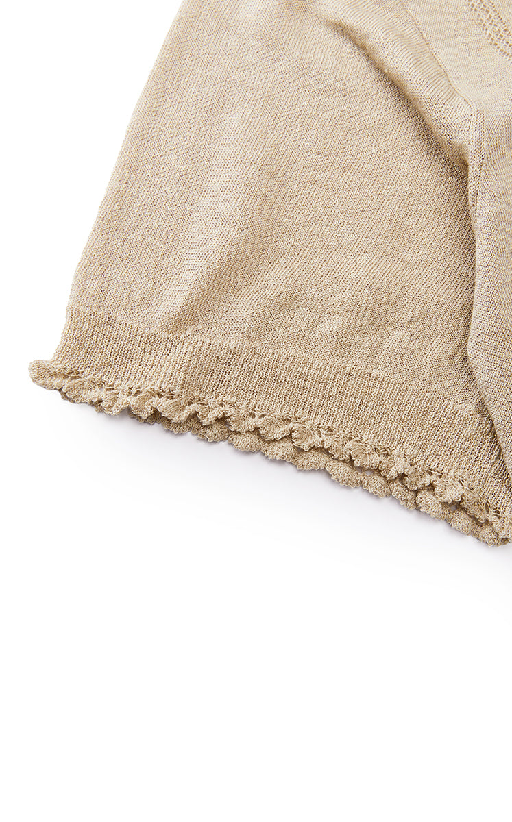 Knit Top / JNBY Linen Silk Polo Short Sleeve Sweater