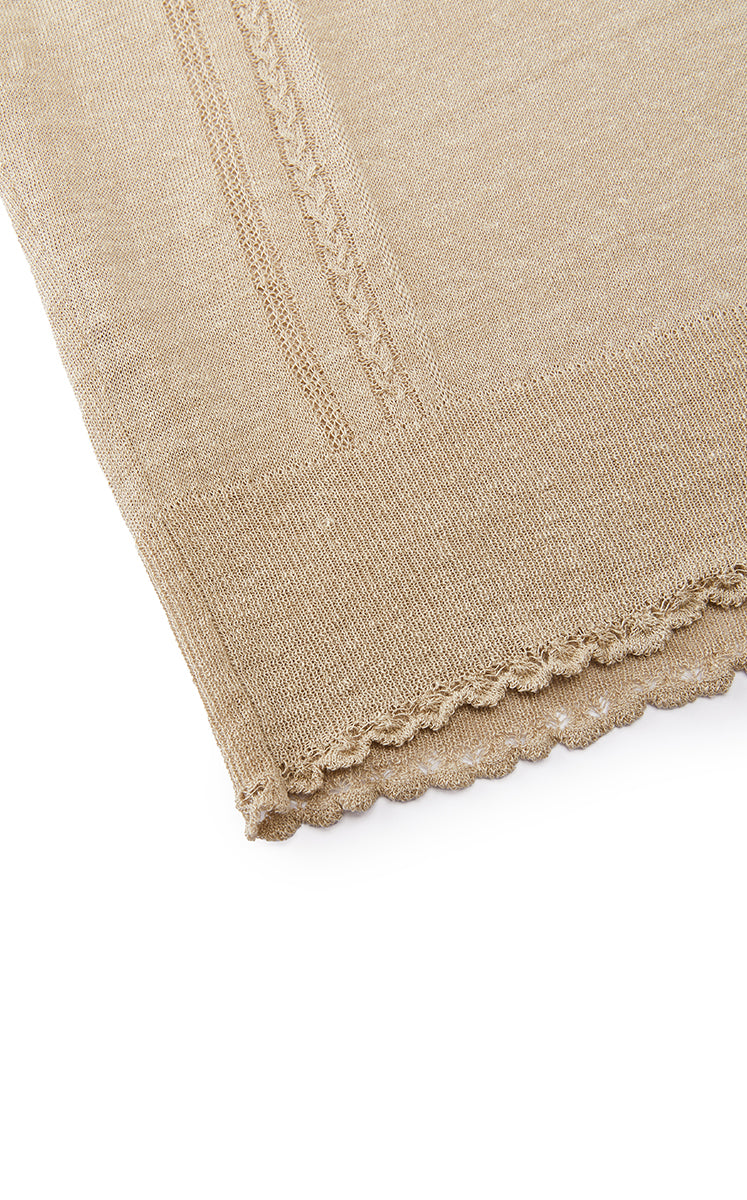 Knit Top / JNBY Linen Silk Polo Short Sleeve Sweater