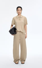 Knit Top / JNBY Linen Silk Polo Short Sleeve Sweater