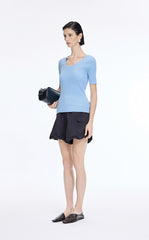 Knit Top / JNBY Moisture-Wicking Cotton Blend Short Sleeve Knit