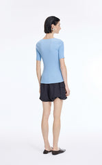 Knit Top / JNBY Moisture-Wicking Cotton Blend Short Sleeve Knit