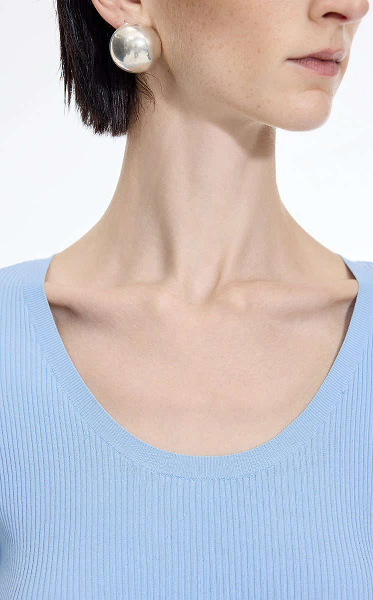 Knit Top / JNBY Moisture-Wicking Cotton Blend Short Sleeve Knit
