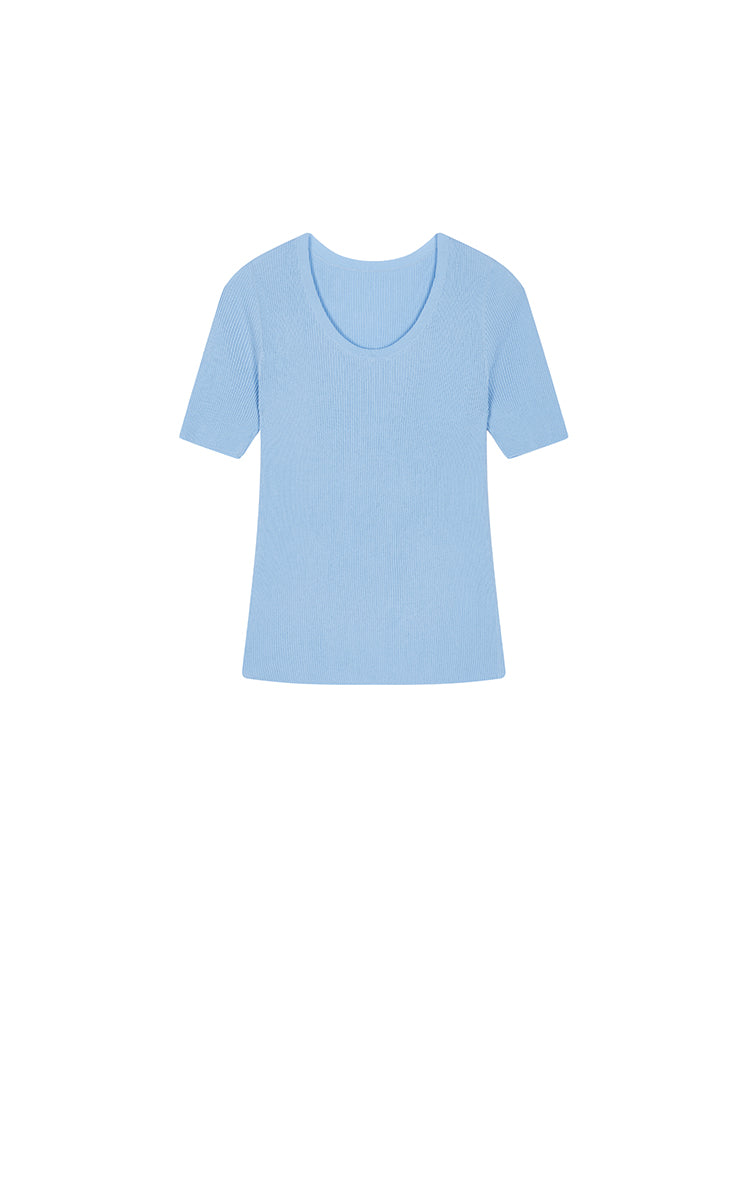 Knit Top / JNBY Moisture-Wicking Cotton Blend Short Sleeve Knit