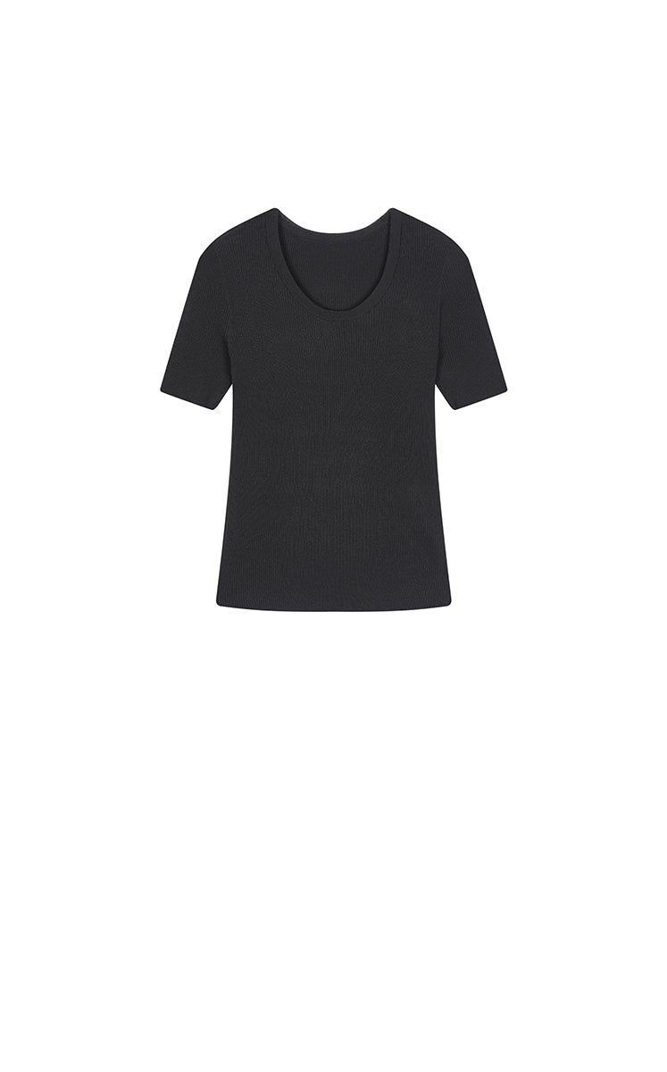Knit Top / JNBY Moisture-Wicking Cotton Blend Short Sleeve Knit