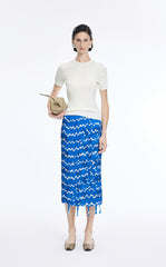 Knit Top / JNBY Silk Wool Cashmere Fitted Short Sleeve Sweater