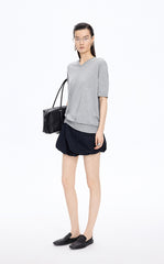 Knitwear / JNBY Cotton V-Neck Short Sleeve Knit Top