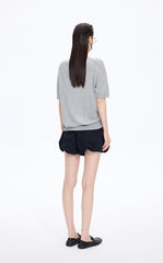 Knitwear / JNBY Cotton V-Neck Short Sleeve Knit Top