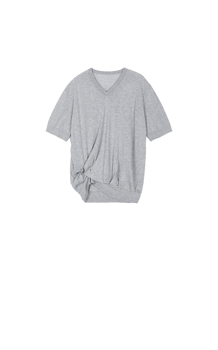 Knitwear / JNBY Cotton V-Neck Short Sleeve Knit Top