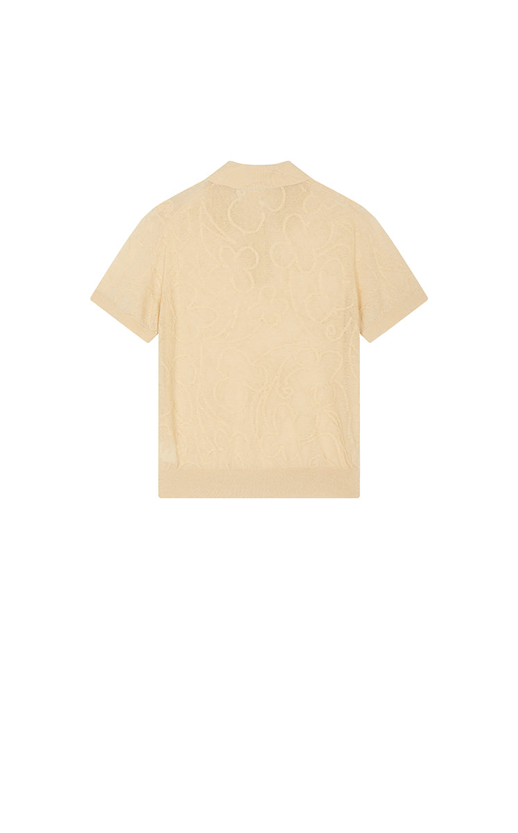 Knitwear / JNBY Floral Jacquard Cropped Knit Top