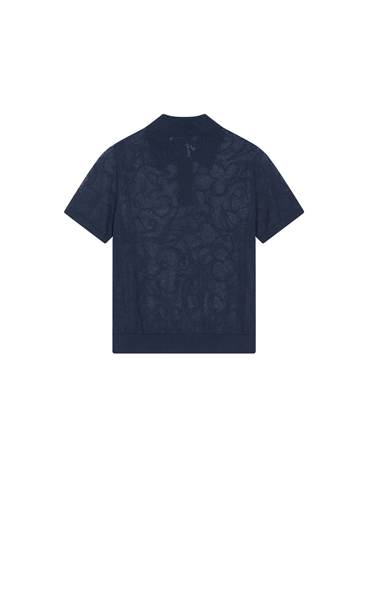Knitwear / JNBY Floral Jacquard Cropped Knit Top