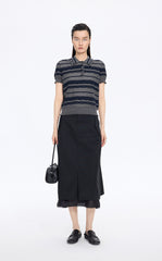 Knitwear / JNBY Textured Cotton Ruffle Knit Top
