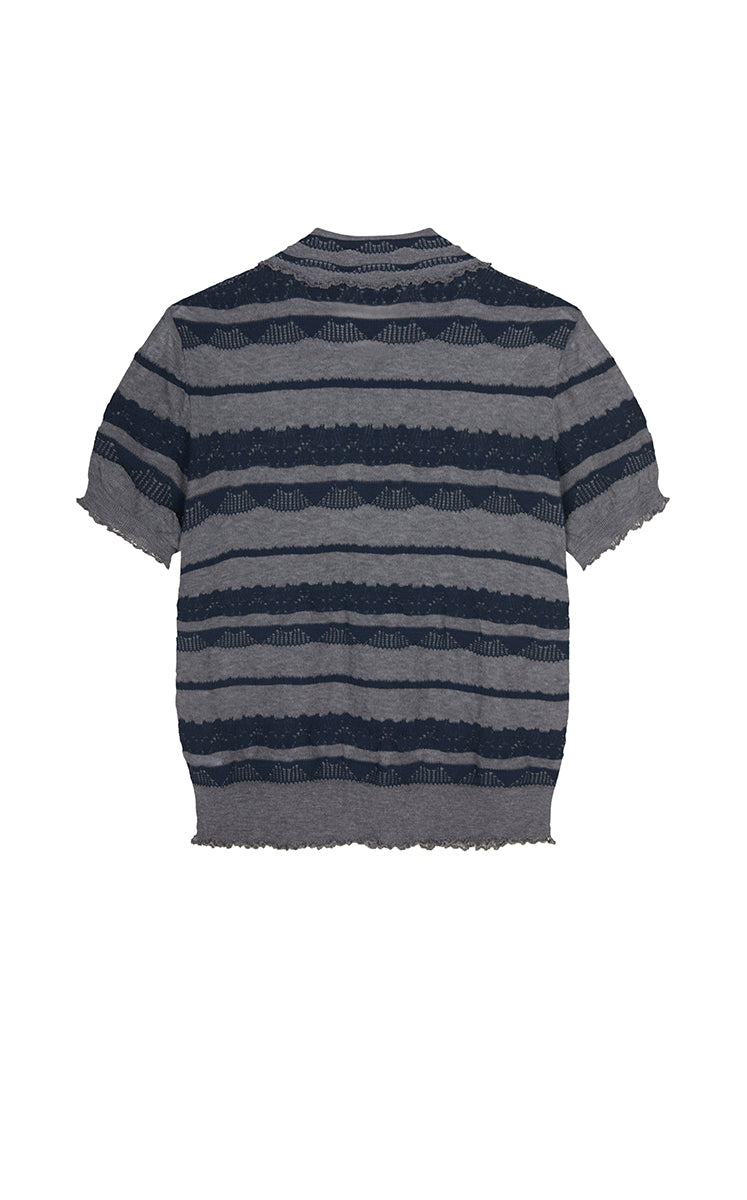 Knitwear / JNBY Textured Cotton Ruffle Knit Top