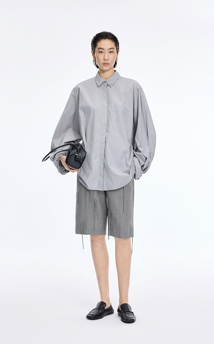 Pants / JNBY  A-Line Wool Fringe Cropped Pants