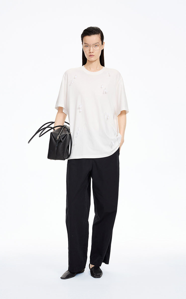 Pants / JNBY Cotton Poplin Drawstring Wide-Leg Pants