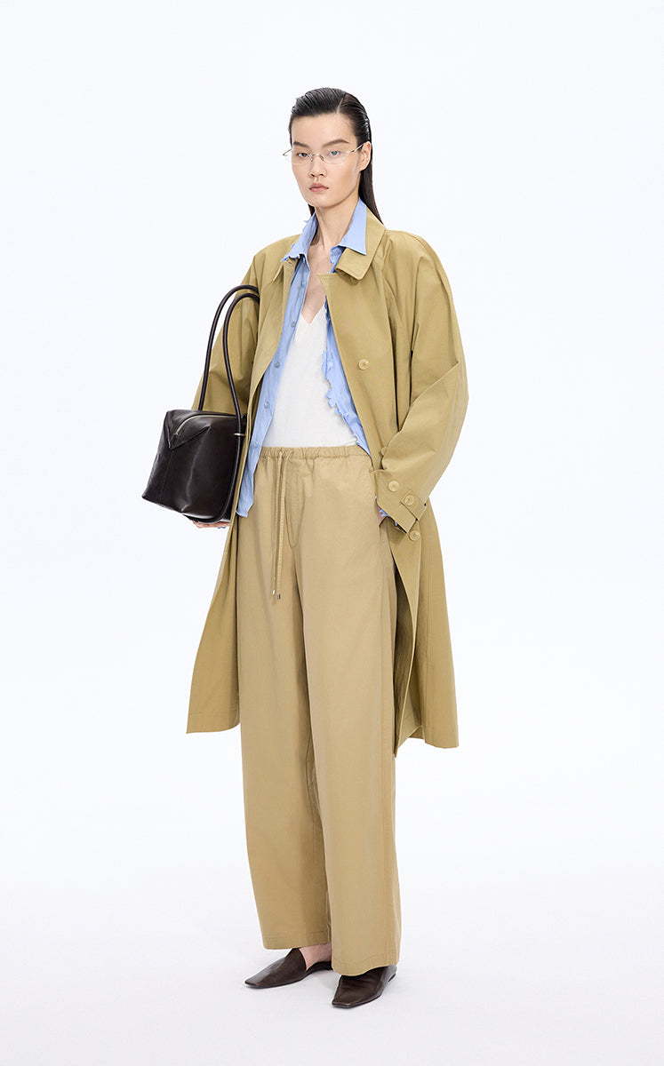 Pants / JNBY Cotton Poplin Drawstring Wide-Leg Pants