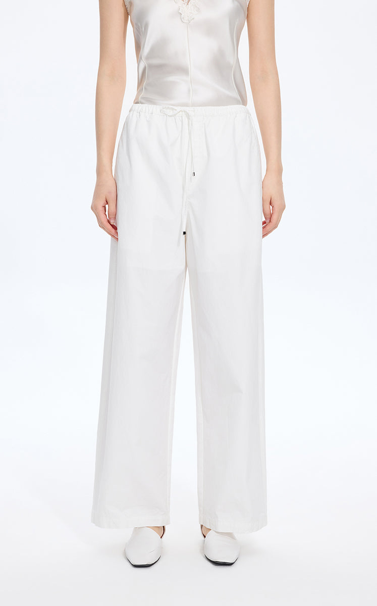 Pants / JNBY Cotton Poplin Drawstring Wide-Leg Pants