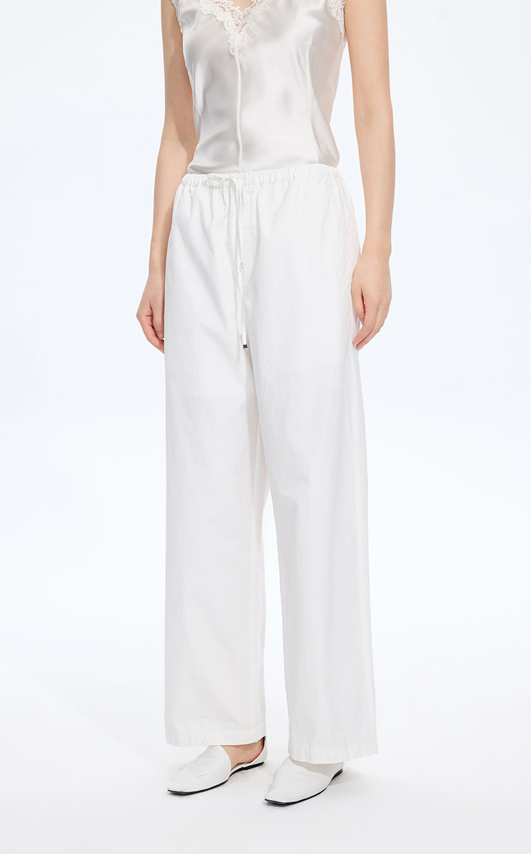Pants / JNBY Cotton Poplin Drawstring Wide-Leg Pants